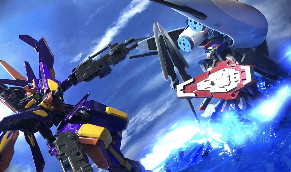 アーヴァンクスガンダムvsヴィドフニールガンダム名前の由来になったアーヴァンクはイギリスの川にいる妖怪で見た目は青黒くてデカいビーバーなんだそうで。最初は機体の色を伝承に合わせて青黒にしたかったんですが暗い色調だと写真では見辛い事が分かったので細部に赤を加えてみました。