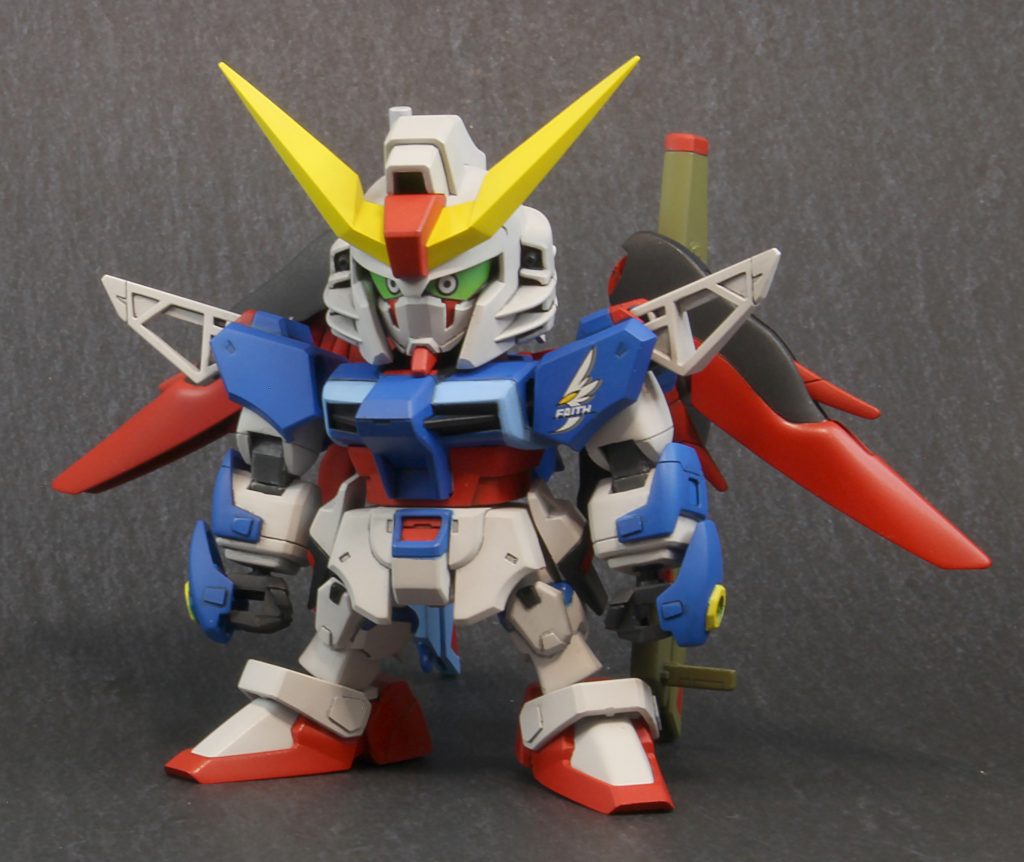 体のプロポーションは変更せずに後述する足の開脚域の拡大と顔の小顔化を主にSDらしい三白眼の瞳を追加しています。肩のFAITHマークはフォースインパルスのものを使用してます。