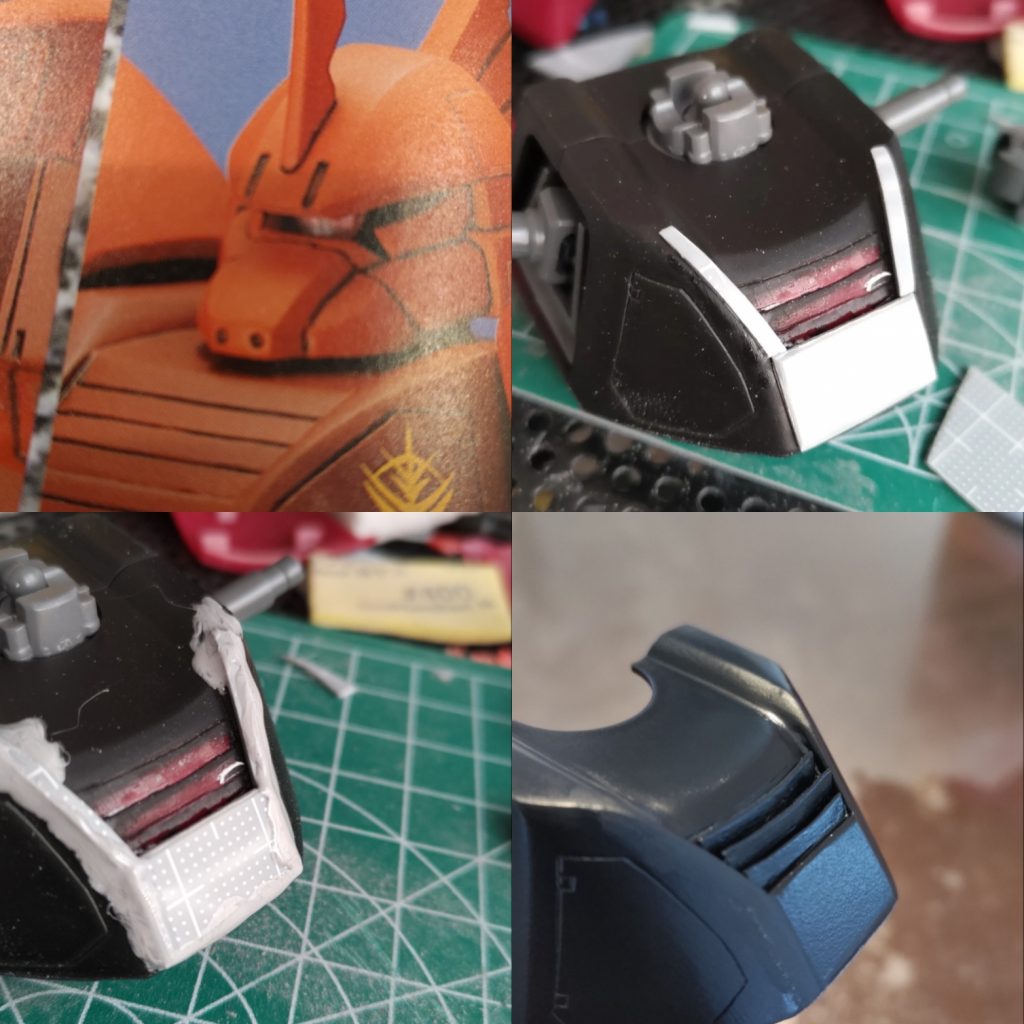 胸部:プラ板貼り、整形。