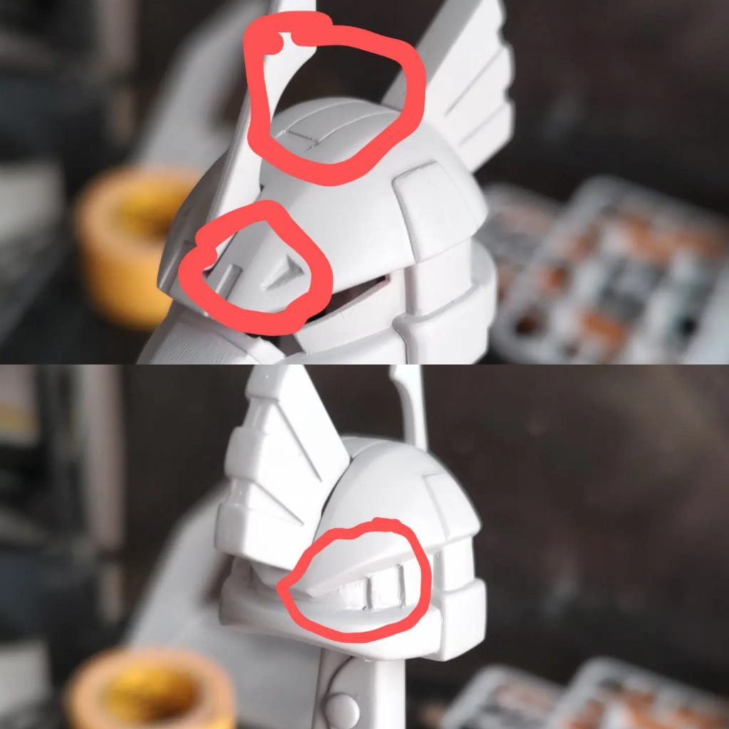 頭部:ここを手彫り。