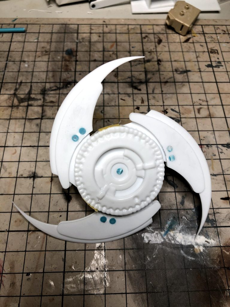 超電磁ヨーヨー収納状態。基部はベイブレードをヒートプレスしました