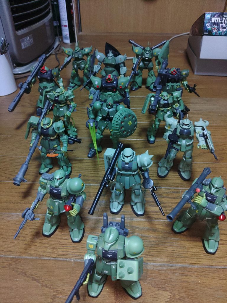 家にあるジオン軍全部隊、集結しました、まだまだ増えます！