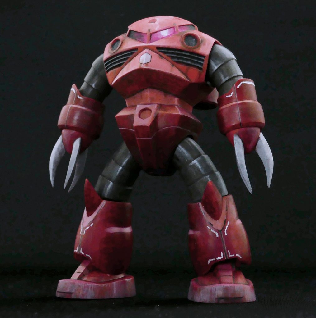 全体図大がかり改造せずヒザ関節にロール軸を追加したのみで、旧キットスタイルを味わいながら作成しました