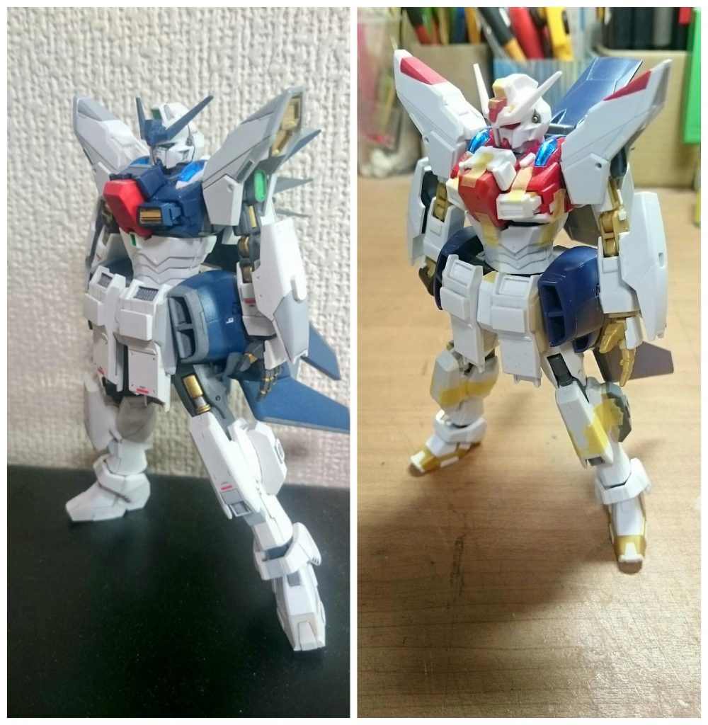 hg Ｇ-セイバーとビルドバーニングガンダムの胴体を中心に、『っぽい』パーツをミキシングしてみました。