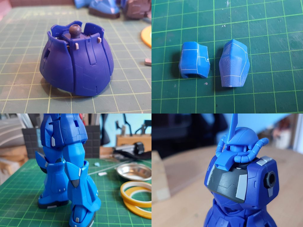 各所にスジボリとプラ板でディテールアップ。