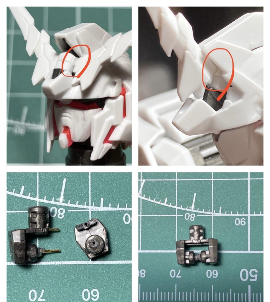 制作秘話 ピンチ‼️ ツノ折れる事件左のツノが根元からポッキリ😭可動部なので負荷がかかり、接着だけではまた折れる可能性大。ここは部品注文でっと…ゲーーー⁉️(キン◯マン風)在庫無しだと⁉️終わった…いやまだ終わらんよ‼️追い詰められた人間は強い。全集中で厚さ1mmない断面に0.5mmの真鍮線を埋め込み接着‼️なんと、右のツノとのずれもなくピッタリ‼️奇跡のリペア成功‼️やったー🥹✨よし!制作再開!この足首パーツ硬いなー。うまく入らないぞ…そーりゃグイグイ‼️ パキッ……😭真鍮せーーーん‼️キン◯マンの腕にバッファロー◯ンのグレートフォーンを埋め込むようなオペの連続。気分は天才超人医師Dr.ボ◯ベ🤣