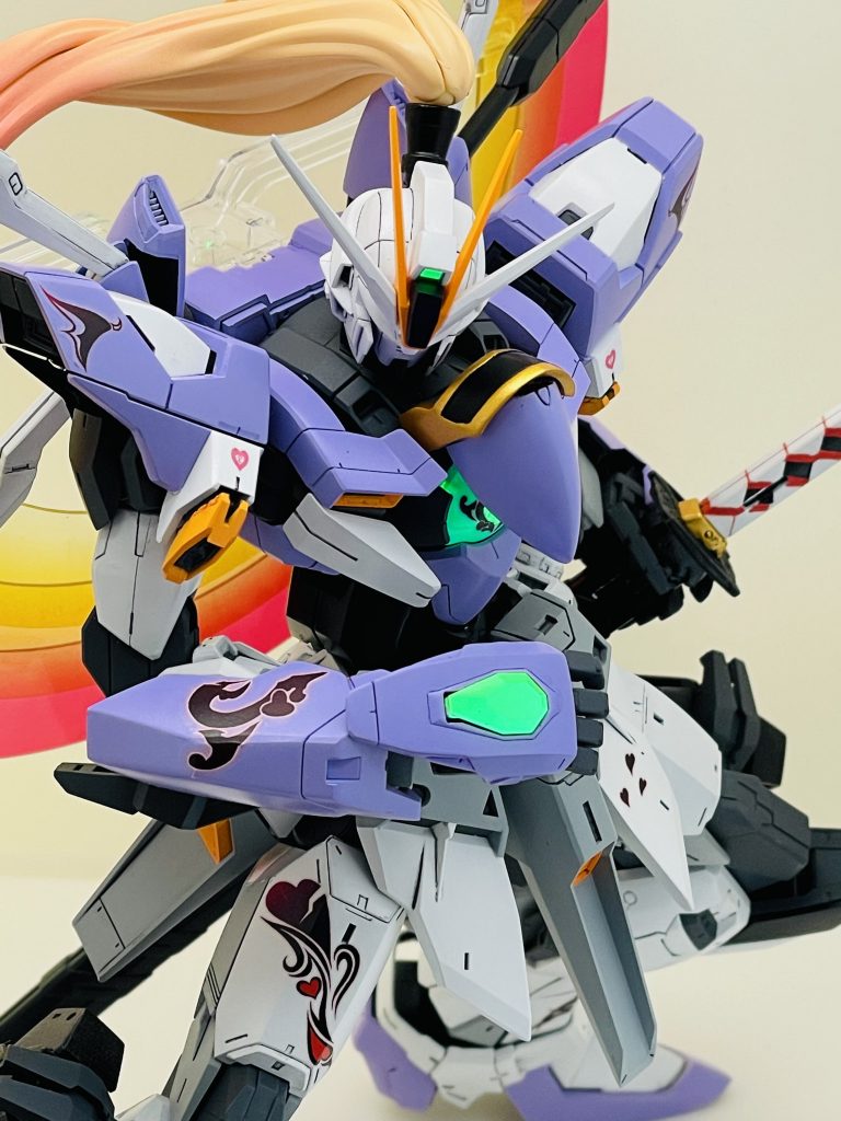 武装はガーベラストレートのみ。必殺技は「トランザム瞬天殺」←オイ太陽炉のエネルギーを手甲を通じ刀へトレース。刹那、トランザム発動による縮地←オイ と抜刀術で、一瞬で相手を一刀両断する技です(厨二病)