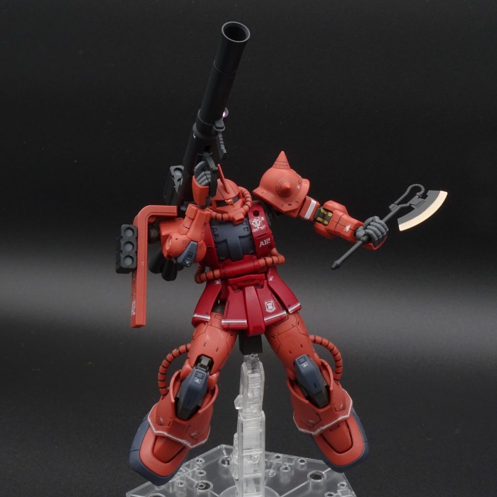 HG 1/144 シャア専用ザクII 赤い彗星Ver.（THE　ORIGIN版）簡単仕上げ–4枚目/制作者：ダイアモンドじいさん