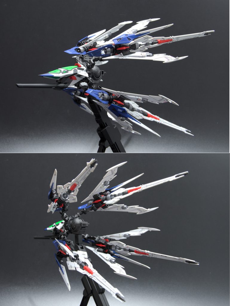 マニューバストライカーパック単体。同じパーツを何個も組むのは大変でした。