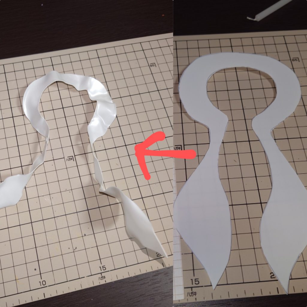 プラ板を蝋燭で炙ってシワを作り、ヤスリがけした後にパールホワイトと艶出しの簡単仕上げで作りました✨