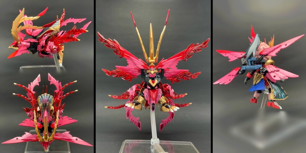 ●鳳 飛行状態右∶鳳の装い背面