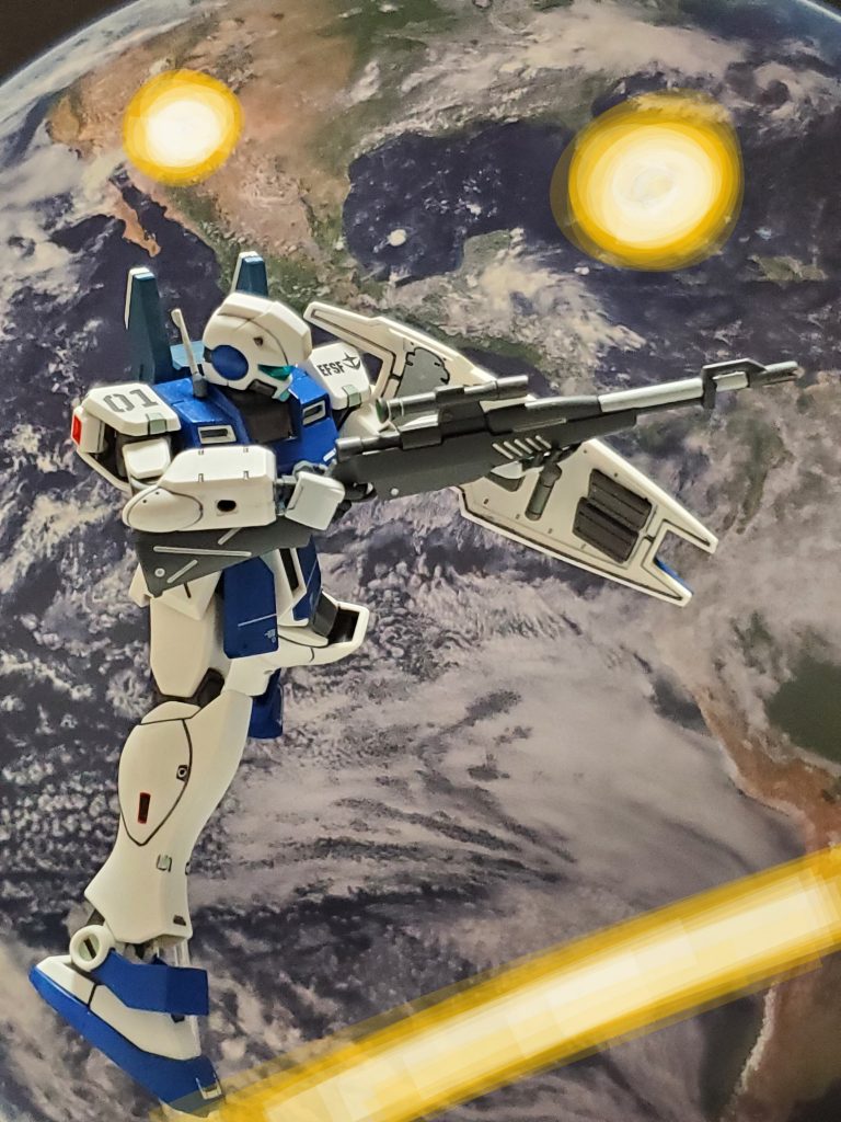 ジャブローより『星1号作戦』のために宇宙へ上がる連邦艦隊の集結宙域を確保するため、ワッケイン艦隊と衛星軌道でジオン部隊と交戦✊❗次々にスナイパーライフルで撃破するジム・コマンドP🎶