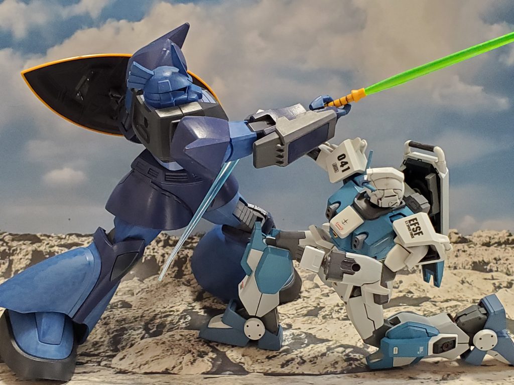 エース同士の互いに肉を切らせ骨を断つ戦いであったが、最後はアイリスのビームサーベルがゲルググを捉え撃破～🎶攻略作戦が成功した第22MS大隊はア・バオア・クー海戦参加のために宇宙に上がる…🌠