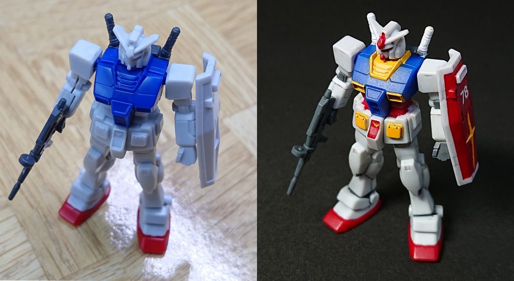 塗装前と比較小さいとはいえ造形が良いので塗ると化けました。