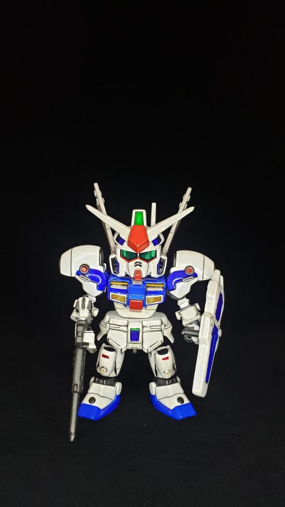 銃は砲身延長、盾はジャンク品から工作しています