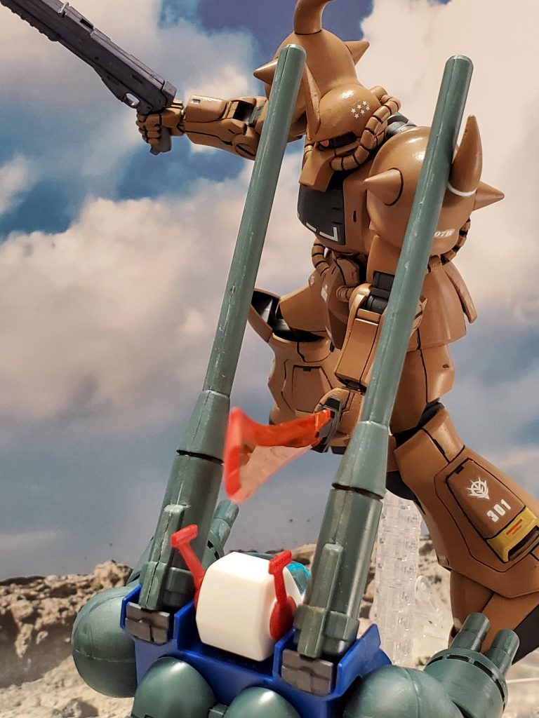 連邦軍の前衛を突破し、後方の狙撃部隊に殴り込み～💨アフリカの闘神の如き活躍で連邦軍を恐怖に陥れる…✨