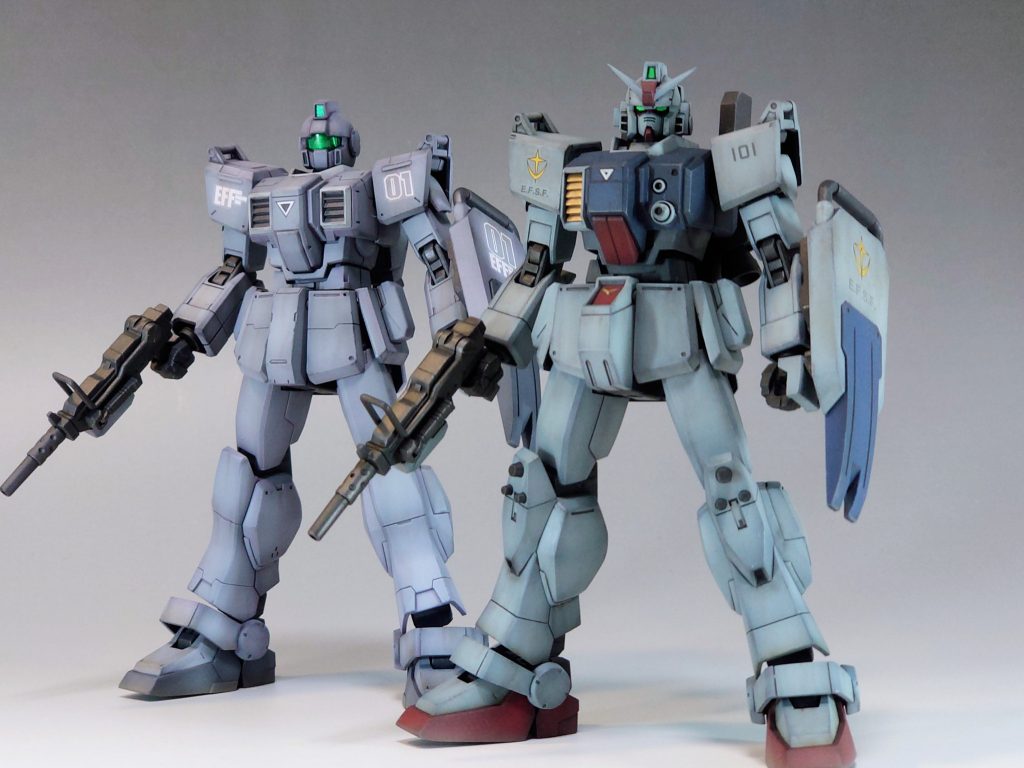 陸ガンと並べる。もう一体何か製作して小隊にしてみたいですね。