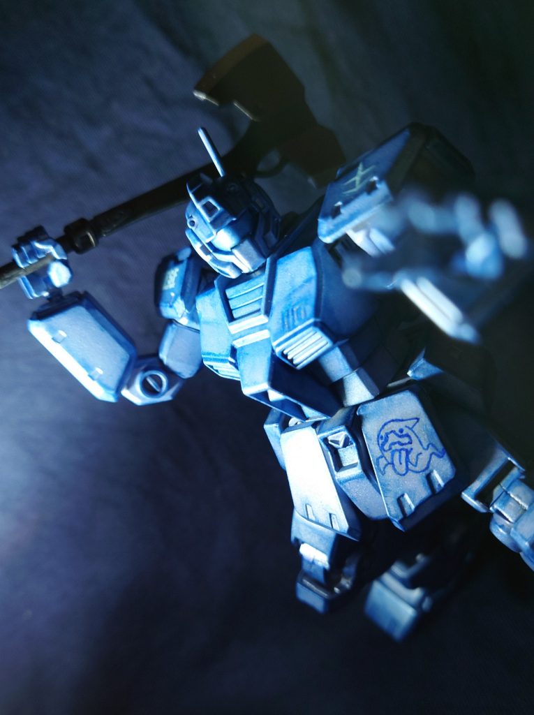 腰のマークはゴースト・ジムのキャラ版。ガンダム・ザ・ライドのジャック・ザ・ハロウィン隊のマークをモチーフに、別種として考えてみました。