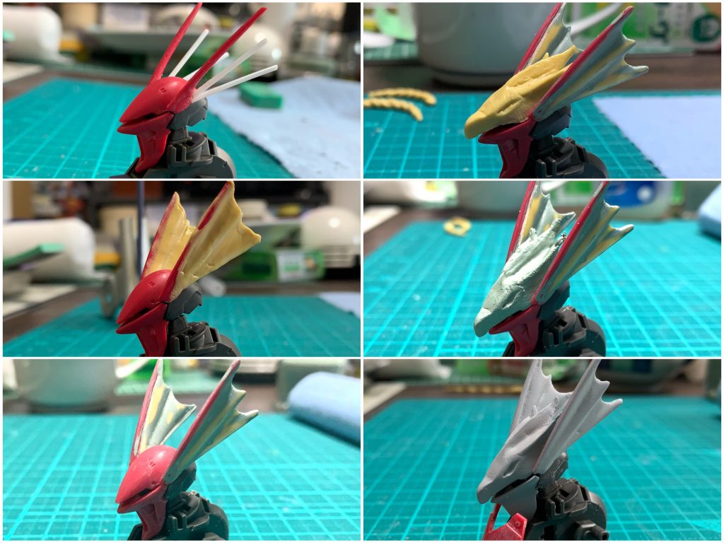 印象の9割を占める頭部はパテ盛り