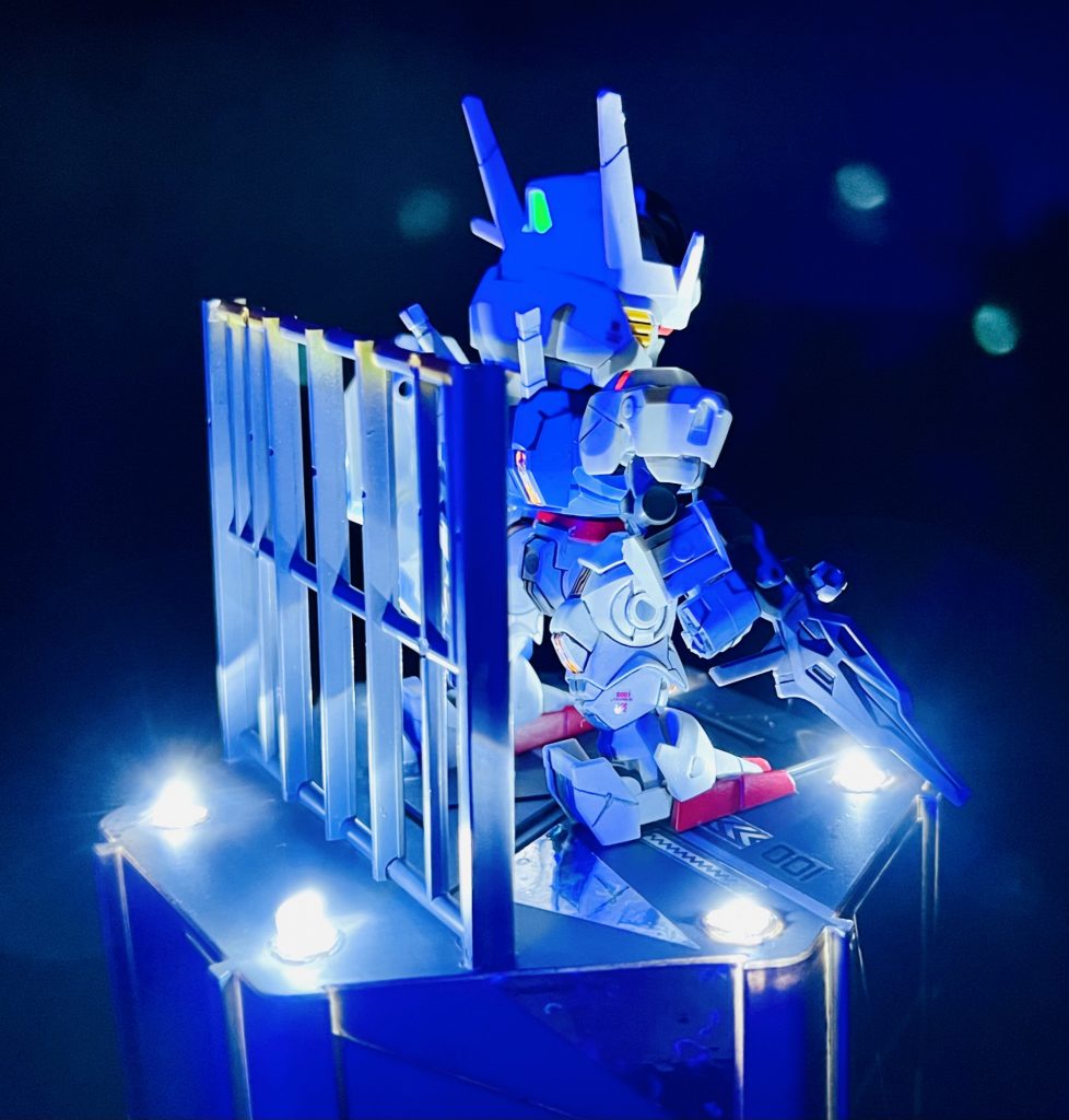 SDガンダム EXスタンダード 機動戦士ガンダム 水星の魔女 XVX-016 ガンダムエアリアル 改修塗装済み完成品 オリジナルLED発光ベース付き–5枚目/制作者：H4co Y