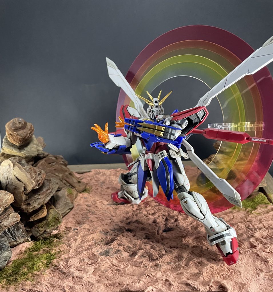 荒野をイメージしてジオラマを作り、そのジオラマに合わせてウェザリングをしました！