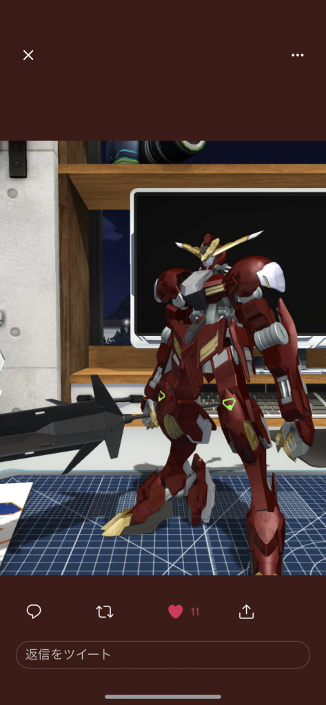 ガンダムブレイカーモバイルにて俺ガン募集(この画像を元に)を実体化企画から更に名前に負けない様に悪魔的に仕上げてプレゼントさせて頂きました。