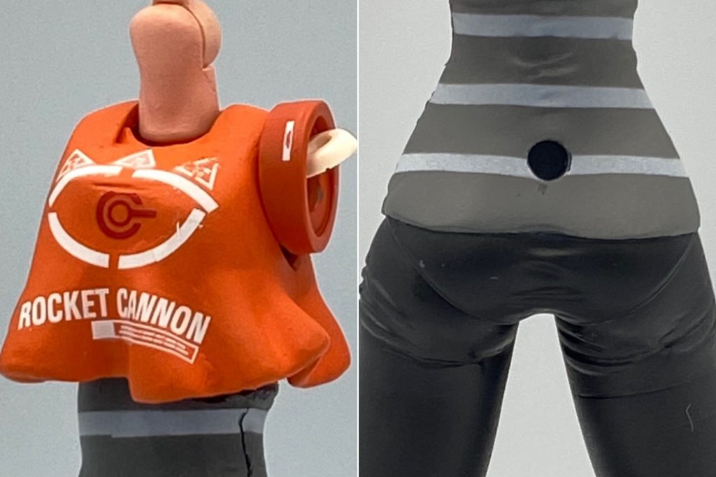 バストパーツはお胸様を盛り付けた上で、板状に延ばしたパテをクネクネさせながら南半球に盛り付け整形、広げたらどんな形してるのか怪しいですが、良い感じになったと思います。お尻の下の皺も上手く表現できてるかなと。今作のお気に入りポイントは胸と尻です😅