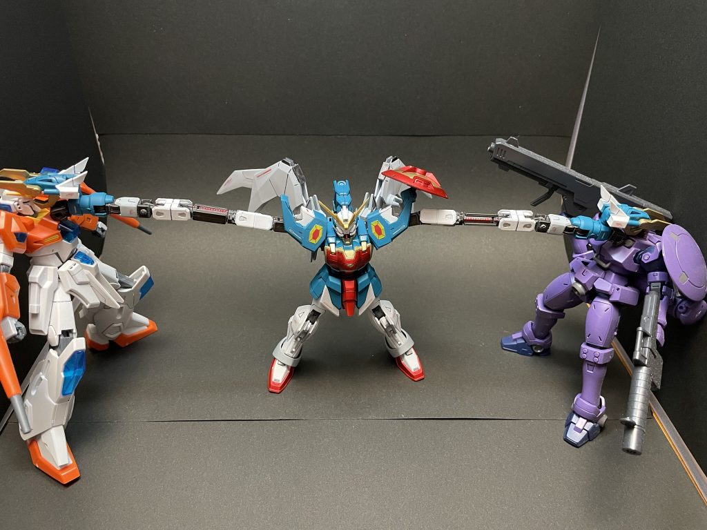 リーオーは1体しか持ってませんでしたので、その辺に転がってたスクランブルにやられ役を依頼