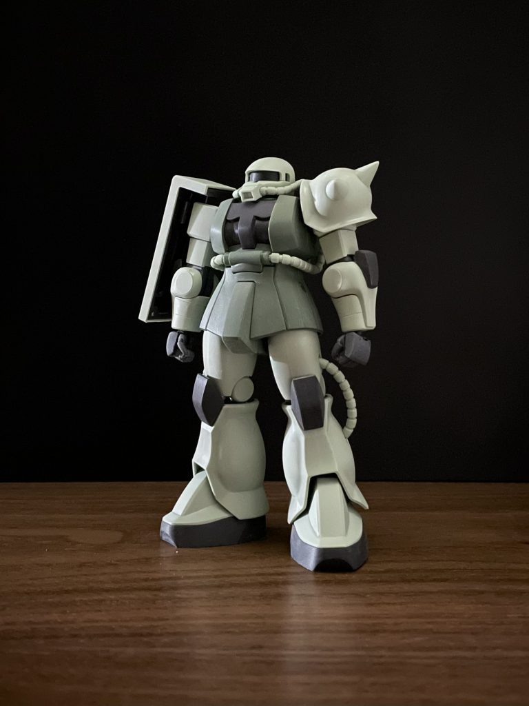 HGUCの古い方の量産型ザク。シンプルで作りやすくて、コスパも良いのでたまに作りたくなります。