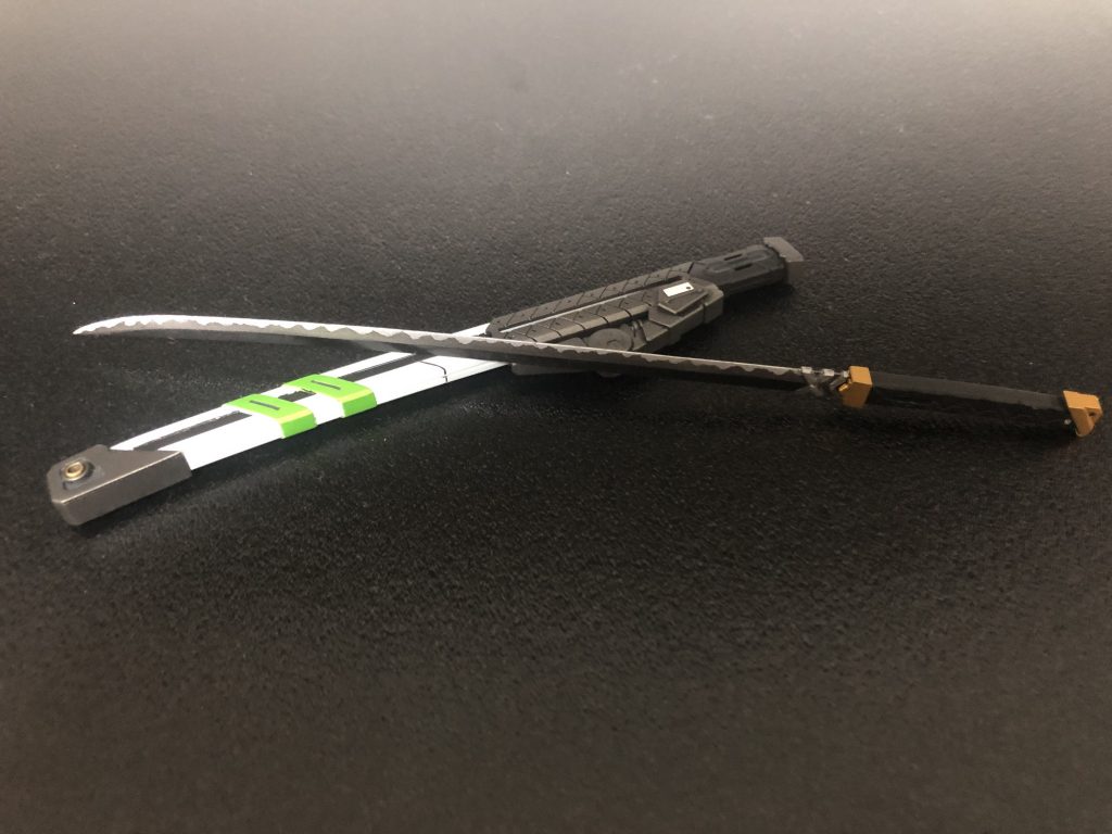 MS用実体刀イザナギ鍔をナシにしたのは比古清十郎(るろ剣)の刀がカッコよく見えたから笑波紋の再現に苦労しました・・