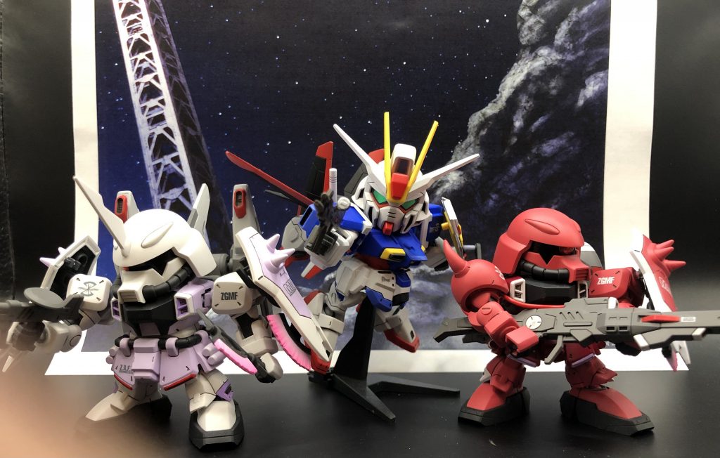 ついにミネルバ三兄弟が揃いました。セイバーガンダムはキット化されてないのでいつか自作したいですね。