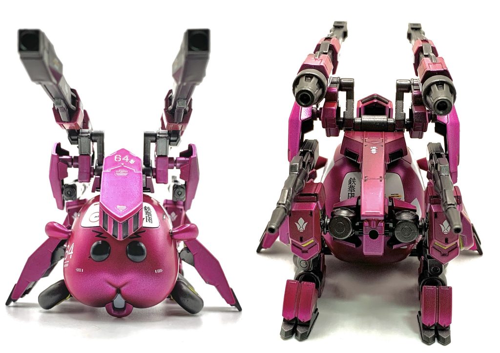 正面と背面から鉄血系はウェザリングが合うからやるか迷いましたが、綺麗めでフィニッシュ