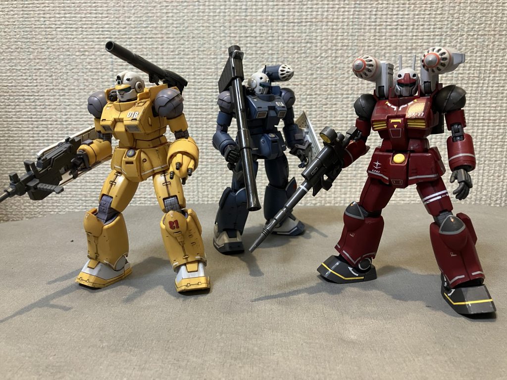 リバイブのリアルタイプと並べて信号カラー😅ククルスドアン版のガンキャノンの発売が待ち遠しいです🤤