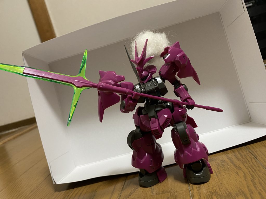 明るい時はこんな感じになります頭のフサフサは羊毛フェルトで代用