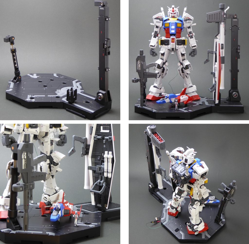 アクションベースはグレー部分や支柱のシルバーを塗装したり、デカールで情報量を増やしました。