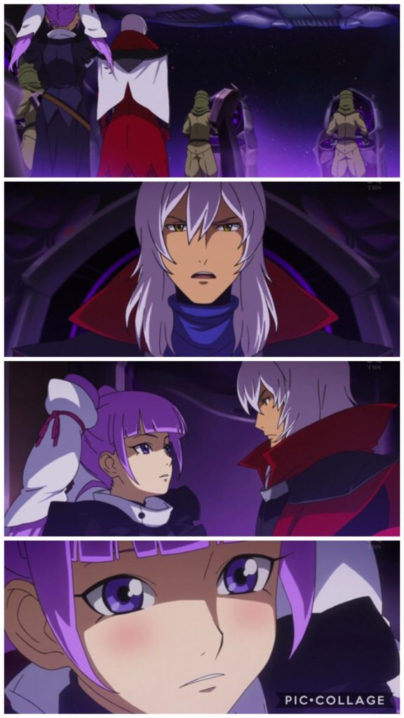 フラム「キャーーーーーっ!!!そんなハッキリ言うなんてっ!!ゼハート様っ♡」ゼハート「うおっ!?」フラム「大勢の部下の前ですわ..ゼハート様。フラム、恥ずかしいです...。」ゼハート「え?そ、それはすまなかった。私の思いは、伝わったか?」フラム「もちろんですっ♡ 正ヒロインとして、フラム、頑張ります!共にエデンをこの手にしましょう、ゼハート様♡」ゼハート「あ、ああ...。」ゼハート「よ...よし。我々、ヴェイガンはセカンドムーンと要塞ラ・グラミスによる、地球圏奪取の最終決戦を仕掛ける。良いな!」−ディーヴァ艦内−フリット「キオの様子はどうじゃ?」oyz「塞ぎきって部屋から出てきませんよ。そりゃあ、アカオもアオも、いなくなってしまったんだ。当然だと思いますよ。」フリット「ふむ....。キオを守るのが奴等の使命...。それを果たしたとはいえ、これではのう...。」アセム「父さん!!」フリット「なんじゃお前は!?どうやってディーヴァに入ってきた!?」アセム「俺も不思議に思っていたが、あの2人はなんなんだ!?俺の息子はキオひとりだった筈だ!」フリット「ふん、家族を捨てたお前に教える筋合いは無いわ。」アセム「俺は家族を捨ててはいない!!」フリット「なんじゃと!家族を捨てて海賊になったじゃろうが!」アセム「そうじゃない!家族を...皆んなを守る為に軍を離れたんだ!」フリット「ふん...!家族を離れたお前なんぞの話は聞く耳もたんわ。」アセム「だが、俺はキオの父親だ!現に離婚は成立していない筈!!役所で確認しているぞ!」フリット「ふん....!詭弁じゃ。事実離別したも同じじゃろうが。」