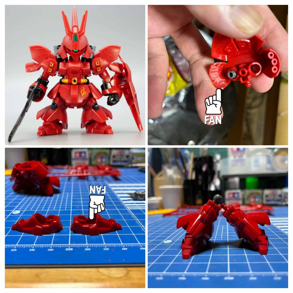 今回は下半身の稼働拡大をしてみました。足が長いので素立ちは良いのですが、開脚がイマイチだったので…接触部をカットしていきます。