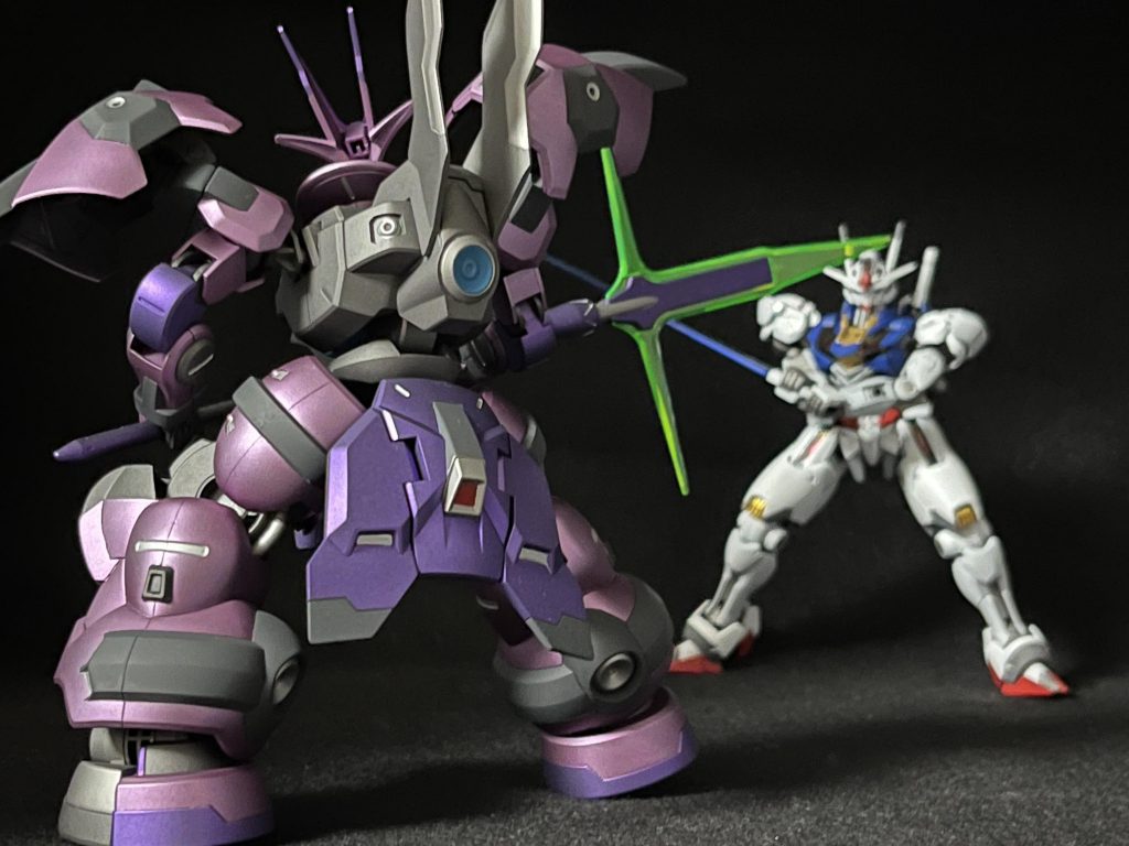 ポーズ②まさに決闘ですね。グエル君の言うように、『油断していなければ』こうなったかもしれません。