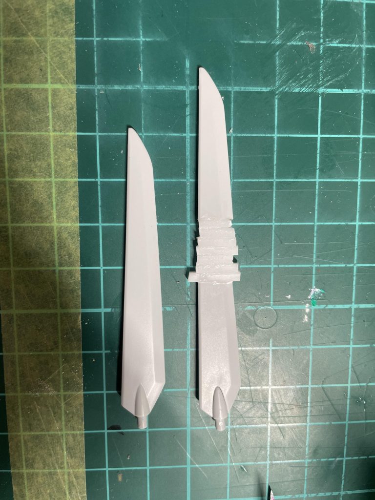 シュピーゲルブレードは短い気がしたので、７ミリ延長しております。 最後まで見ていただきありがとうございました。