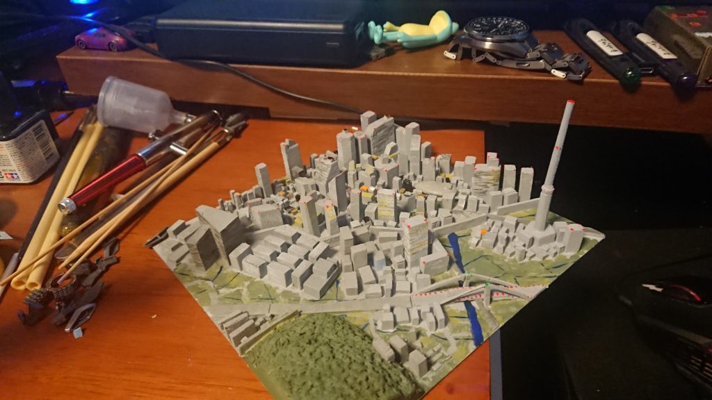 コロニー内のジオラマを作ってみたのですがサイズが小さい‼️