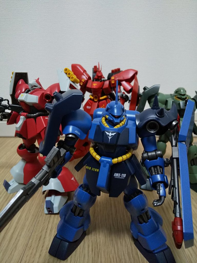 新生ネオ・ジオンチーム(一般機、ヤクトドーガ、サザビー)で。