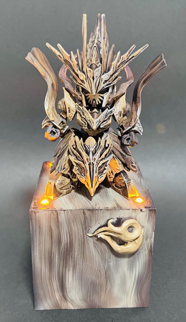 SDガンダム ワールドヒーローズ 斉天大聖悟空インパルスガンダム 木目調塗装 改修塗装済み完成品 オリジナルLED発光ベース付き–5枚目/制作者：H4co Y