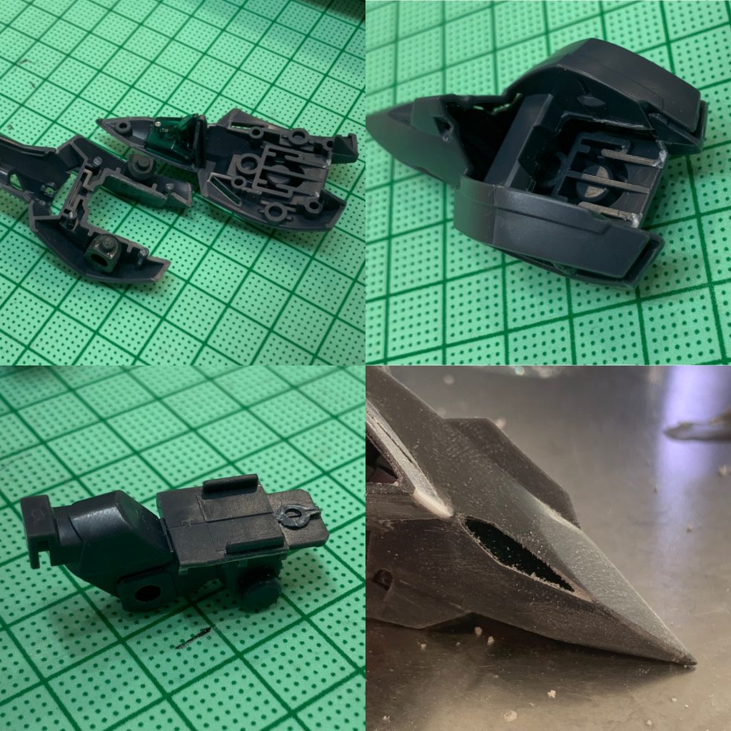 胴体は後ハメ加工を行うことで、先端と脇の部分の先端を尖らせています。