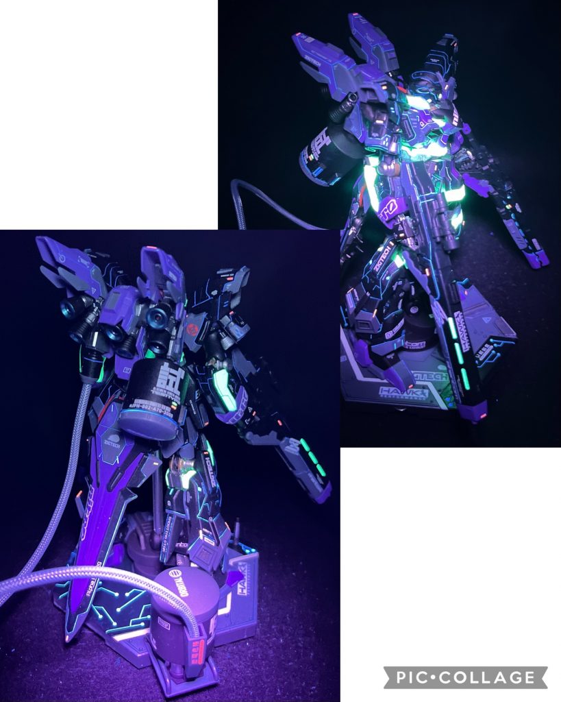 せっかくなので発光状態を横と後ろからも