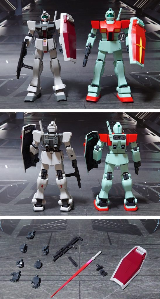 HGUC ジムとの比較と、手首・装備一式。