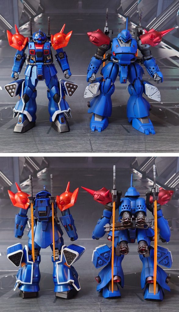 改造プランの元ネタ、イフリート改(メタリックグロスインジェクション)との比較。雰囲気だけでも要素を拾いつつ、ショットガンでクロスディメンション版イフリート(ウルフ・ガー隊所属機)の要素も回収。但し、腕グレネードだけは技術不足により断念。