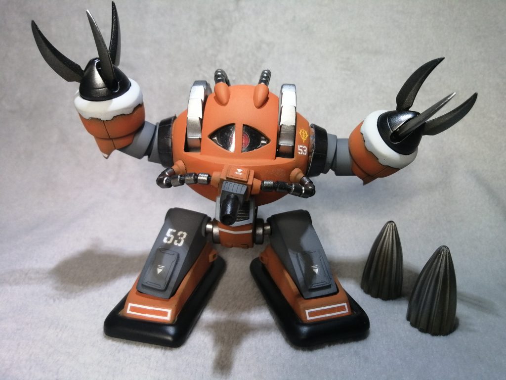 換装①ゾゴックのアイアンネイルです　基本はゾゴックの腕なのでポリキャップの機構がそのまま残してあるのでそのまま換装できますドリルはゾゴックの上腕のサイズと奇跡的にシンデレラフィットドリルは軸棒無しで取り付けできます