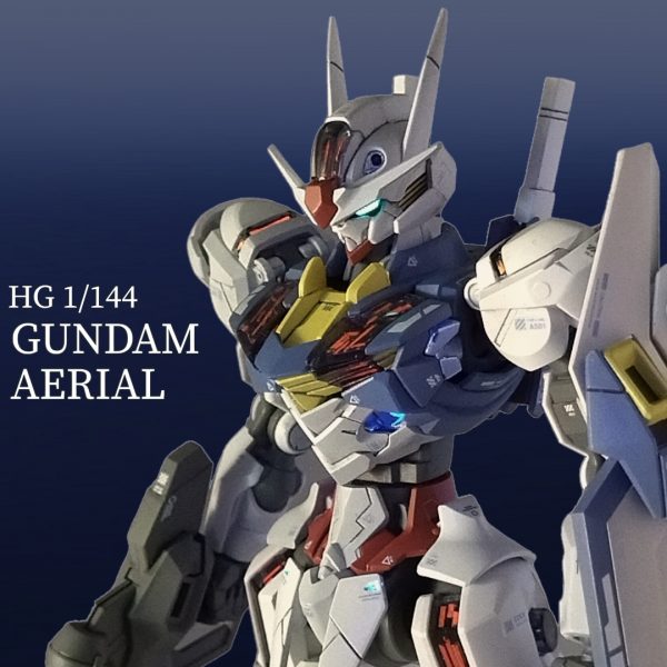 HG水星の魔女ガンダムエアリアル、第９話戦闘イメージ塗装、改良、全塗装作品 プラモデル 【人気商品！】