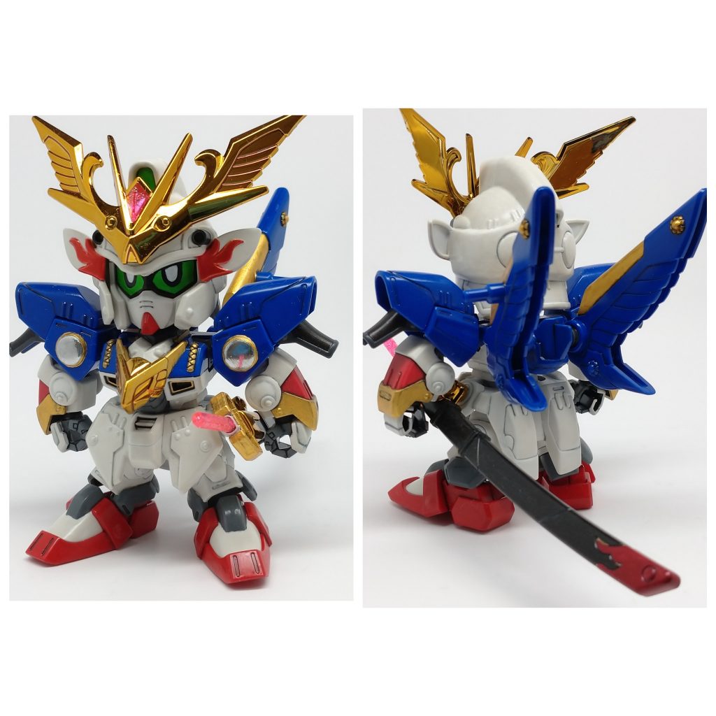 鎧に該当しそうな部分や足、鞘等ははサテンバーニッシュで。メッキ部はグロスバーニッシュ。それ意外はマッドバーニッシュで仕上げ。