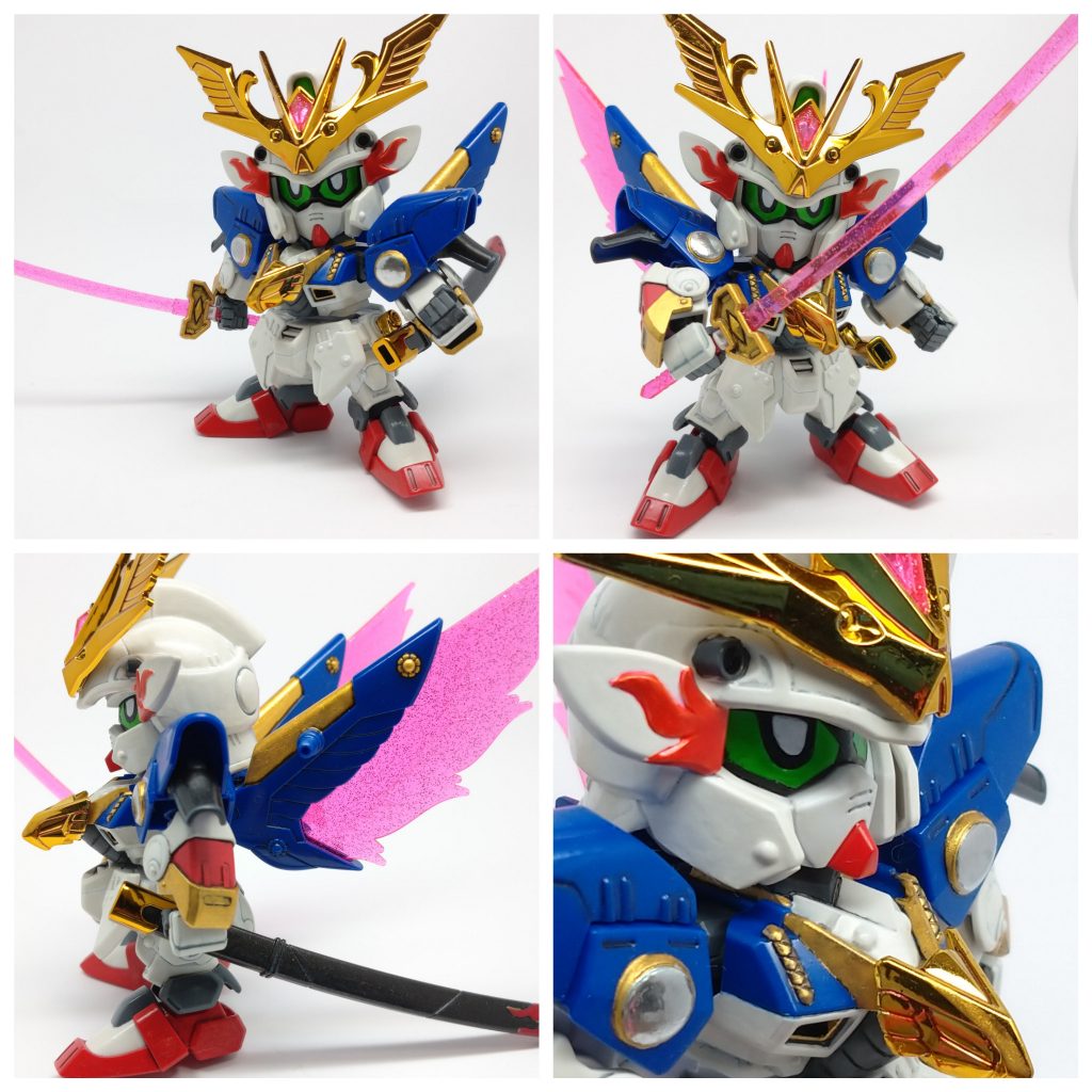 刀を握る部位は持たせた時、削れそうだったので未塗装。墨入れメッキ部=ガンダムマーカー墨入れ(茶)青部=黒白部=グレー